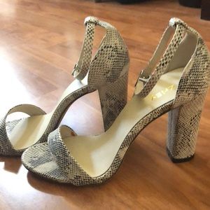 Chunky heel snake print shoes (Never worn)
